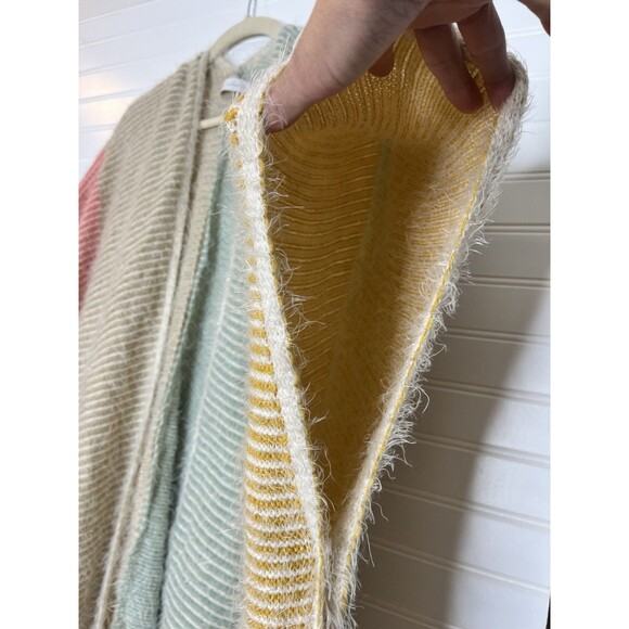 House of Harlow 1960 Pink and Green Color-Block Poncho Sweater Size L - Picture 9 of 14